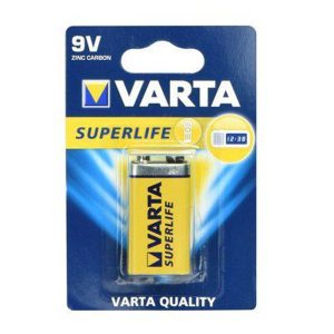 Pilha SuperLife 9V 6F22 Zinco-Carbono - VARTA