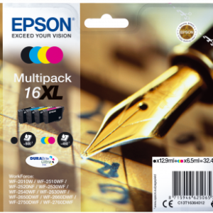 Conjunto 4 Tinteiros Epson 16 XL Original Série Caneta e Palavras Cruzadas (C13T16364012)