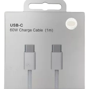 Cabo carregamento 60W USB-C (1 metro)