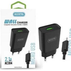 Carregador + Cabo Micro-USB Accetel AC304 - Preto