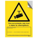 Vinil autocolante de sinalização p/ videovigilância (c/ nº de câmaras) - 150x200mm