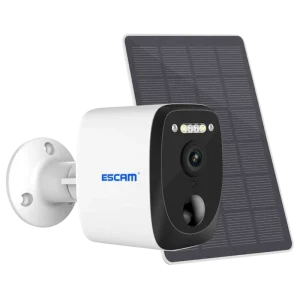 Câmera de Segurança IP Escam QF370 3MP Visão Noturna Cor WiFi Painel Solar Branco